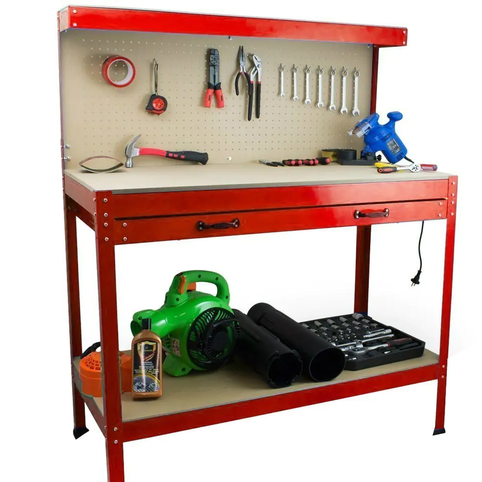 ⁨WORKBENCH WITH DRAWER AND HANDLES RED⁩ at Wasserman.eu