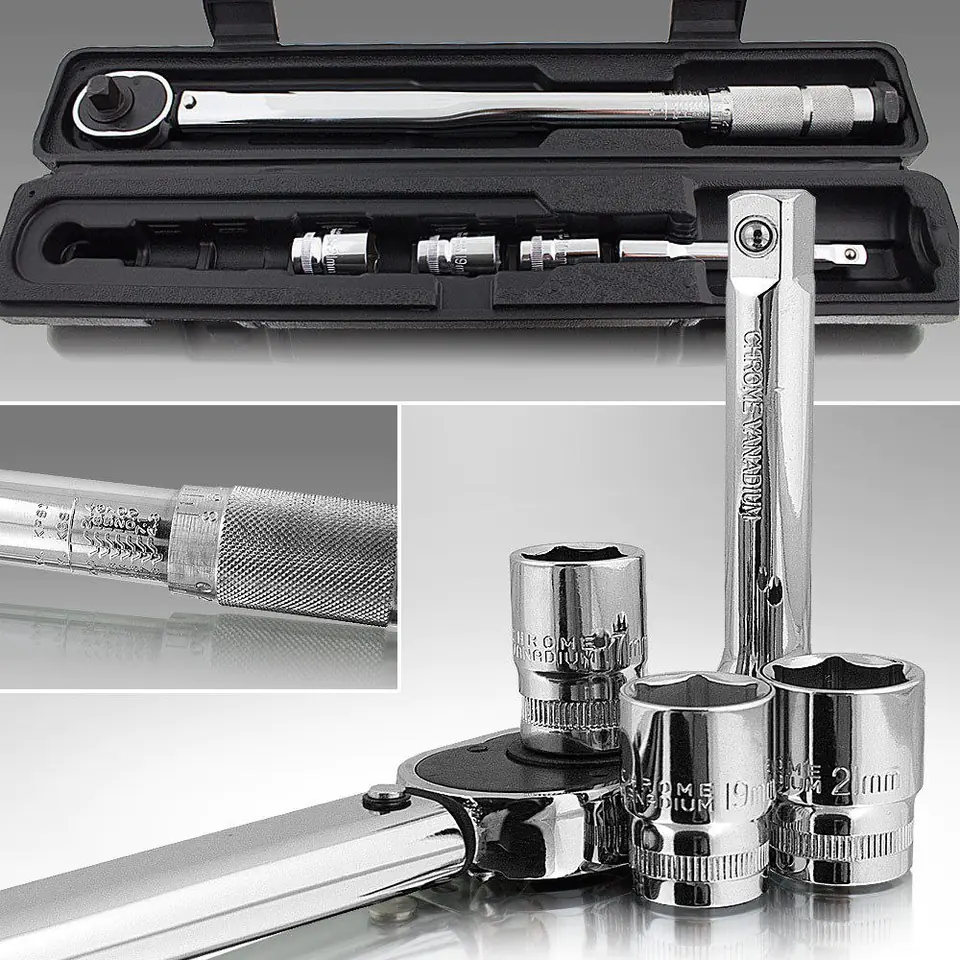 Zestaw kluczy dynamometrycznych 1/2 "28-210 Nm Do kluczy nasadowych do kół z naciągiem kołowym w sklepie Wasserman.eu