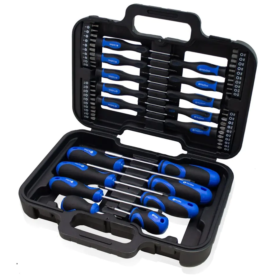 ⁨Set of screwdrivers bits TORX flat cross 58el. Screwdrivers in a suitcase⁩ at Wasserman.eu