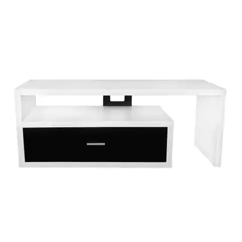 ⁨4World Style Stolik TV SPIRO-B, z szufladą, biało- czarny⁩ w sklepie Wasserman.eu