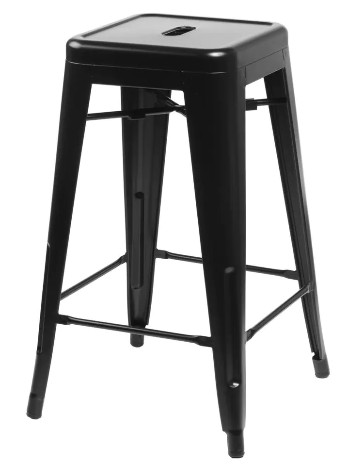 ⁨Stool Paris 75cm. black insp. Tolix (black)⁩ at Wasserman.eu