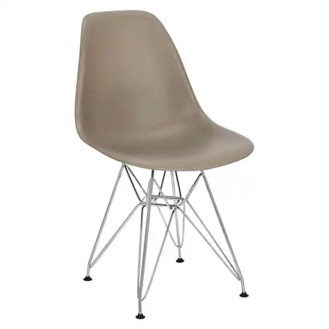 ⁨P016 PP mildgrauer Stuhl mit verchromten Beinen (grau)⁩ im Wasserman.eu