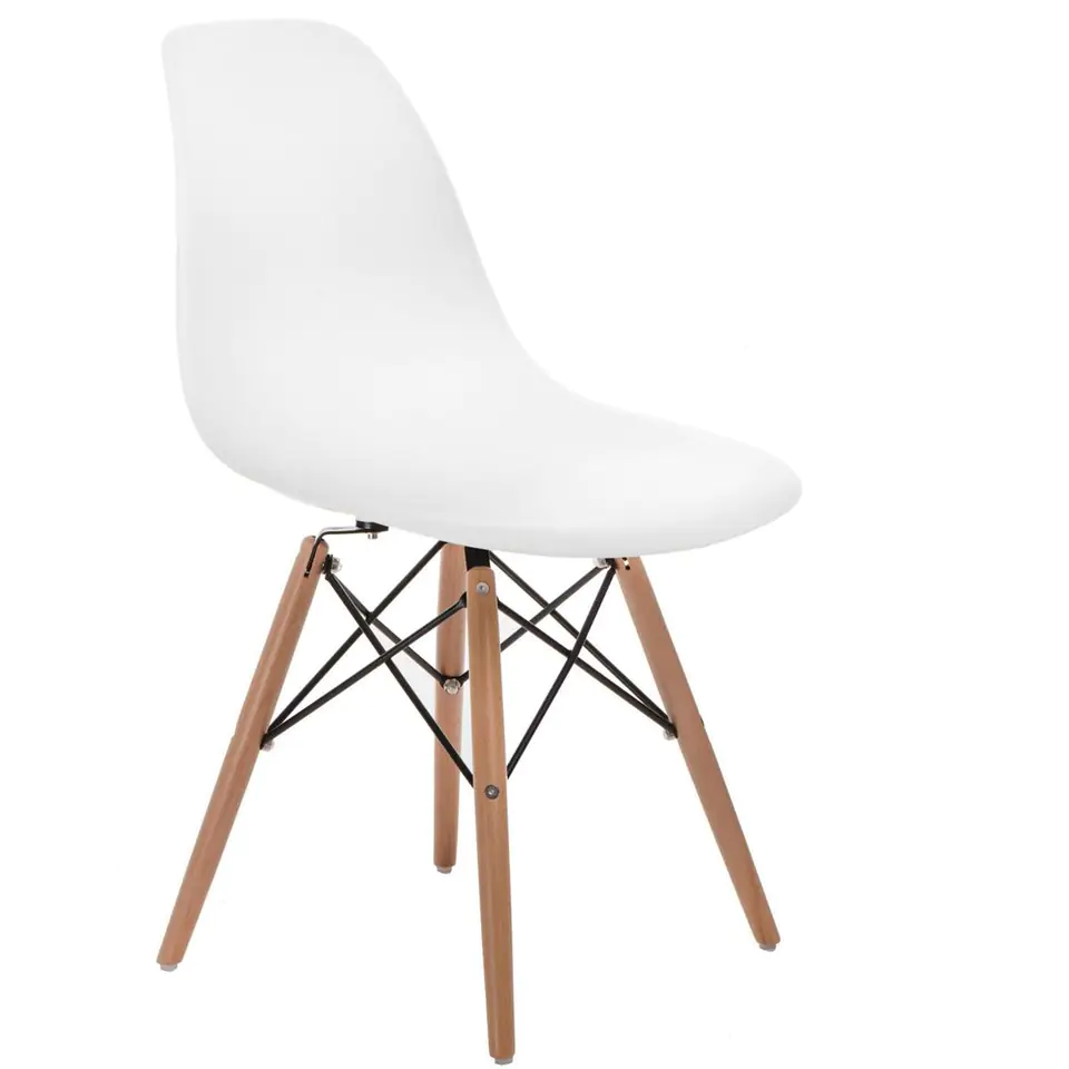 Chair P016W PP white, wooden legs (Color: white) at Wasserman.eu