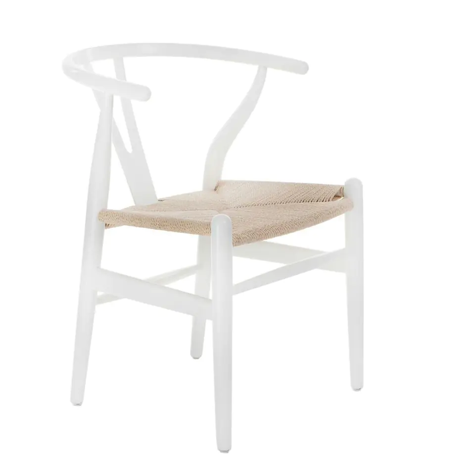 Wicker Chair Natural White Inspiration ny Wishbone (Color: White) at Wasserman.eu