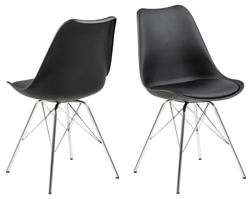 ⁨Eris PP chair black/chrome (black)⁩ at Wasserman.eu