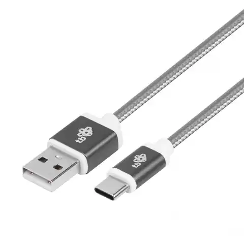 ⁨Kabel USB-USB C 1.5m szary sznurek⁩ w sklepie Wasserman.eu