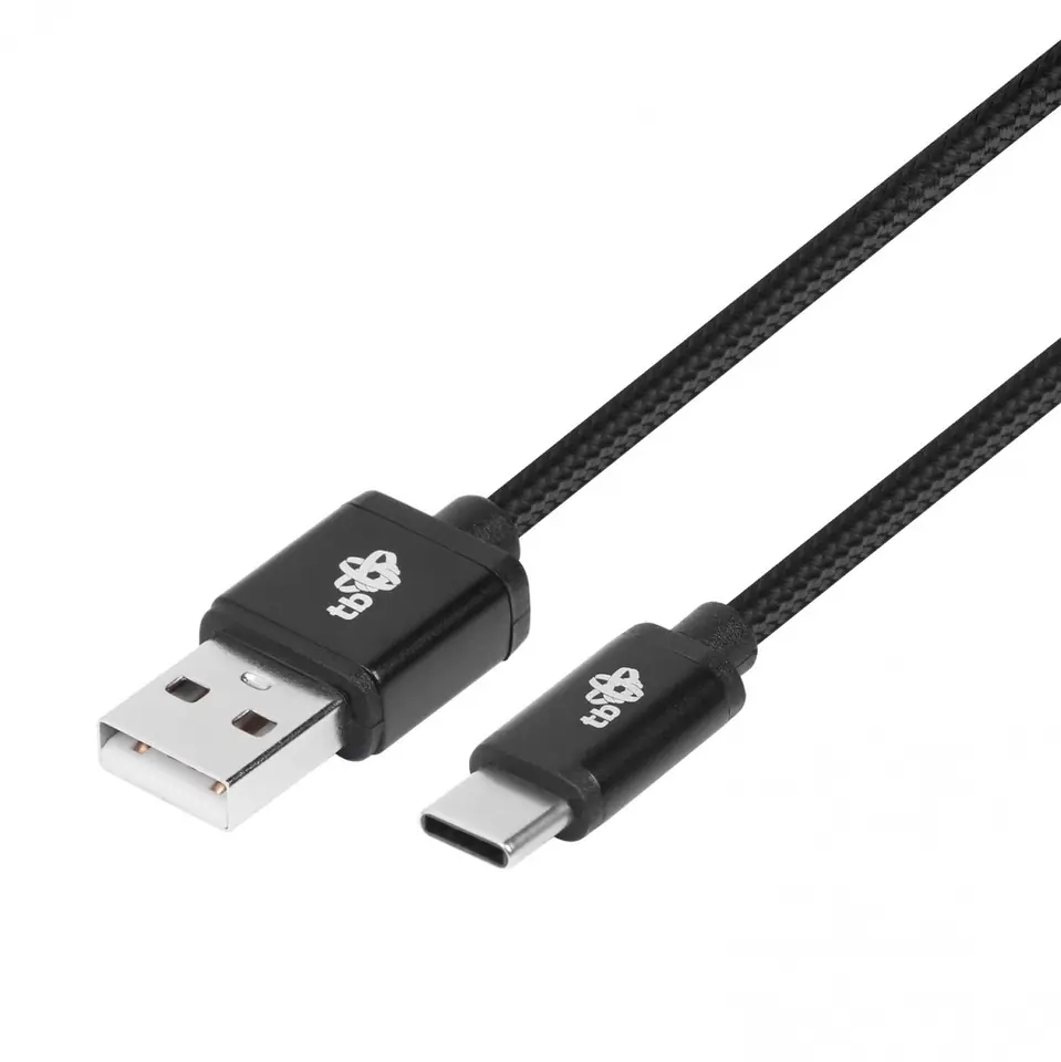 ⁨Kabel USB-USB C 1.5m czarny sznurek⁩ w sklepie Wasserman.eu