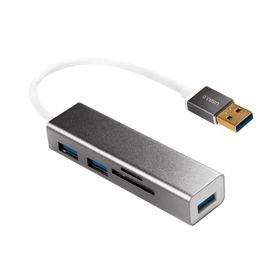 ⁨Hub USB 3.0 3 porty z czytnikiem kart⁩ w sklepie Wasserman.eu