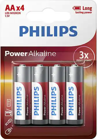 ⁨Baterie Power Alkaline AA 4szt. blister⁩ w sklepie Wasserman.eu