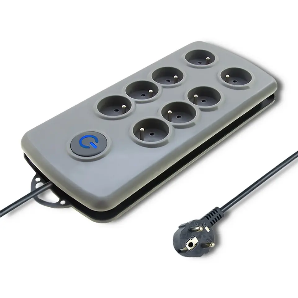 ⁨Surge protector Quick Switch 8 sockets 2,5m gray⁩ at Wasserman.eu