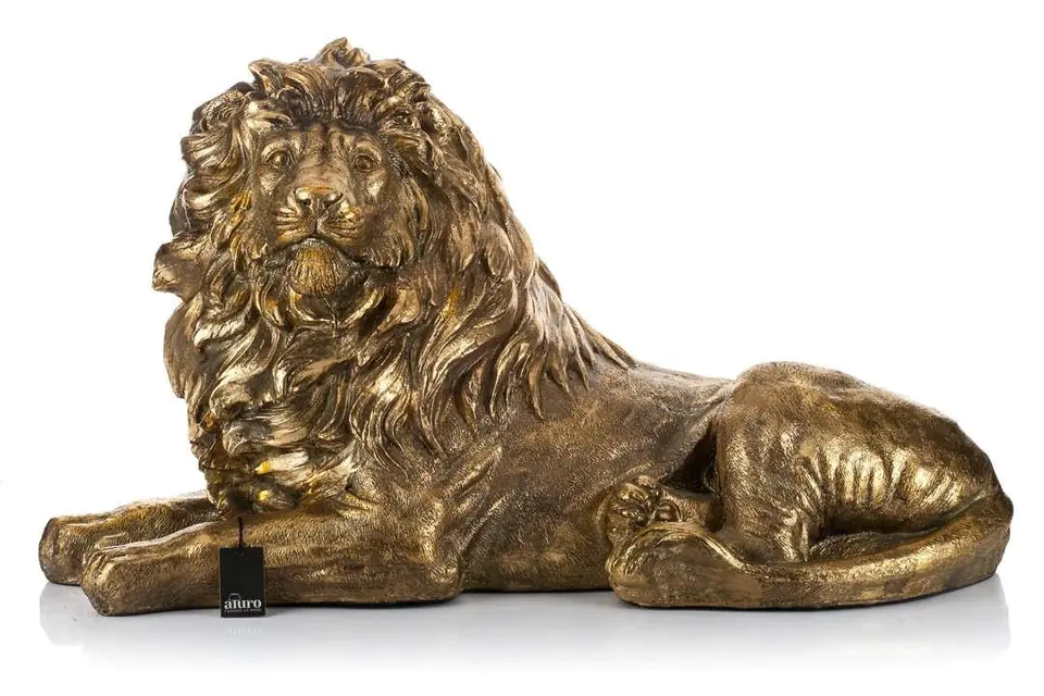 ⁨Lion golden sculpture-dekoracja_Aluro⁩ at Wasserman.eu