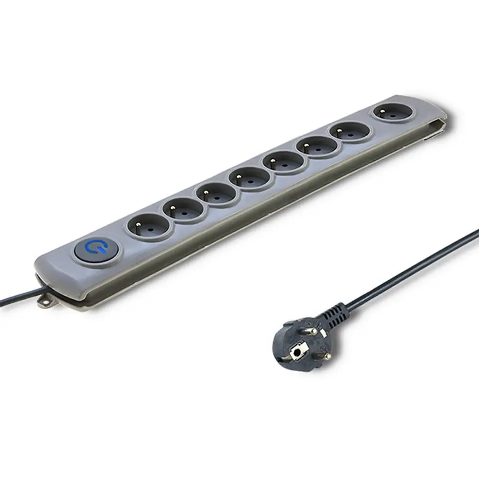 ⁨Surge protector Quick Switch 8 socket 3m gray⁩ at Wasserman.eu