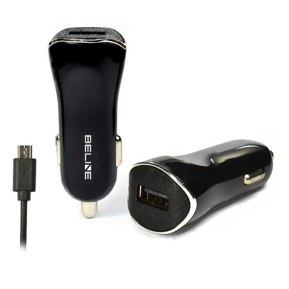 ⁨Car charger USB + microUSB 1A black⁩ at Wasserman.eu