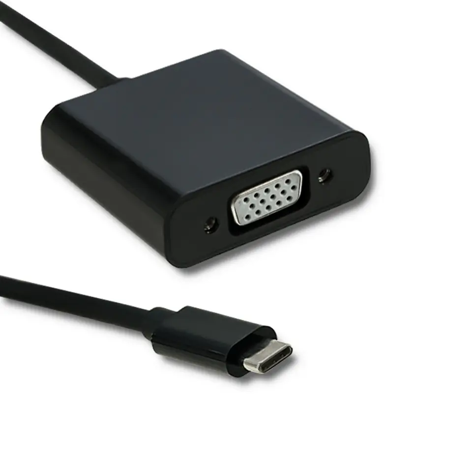 ⁨Adapter USB typ C męski | VGA żeński | 1080P | 23cm⁩ w sklepie Wasserman.eu