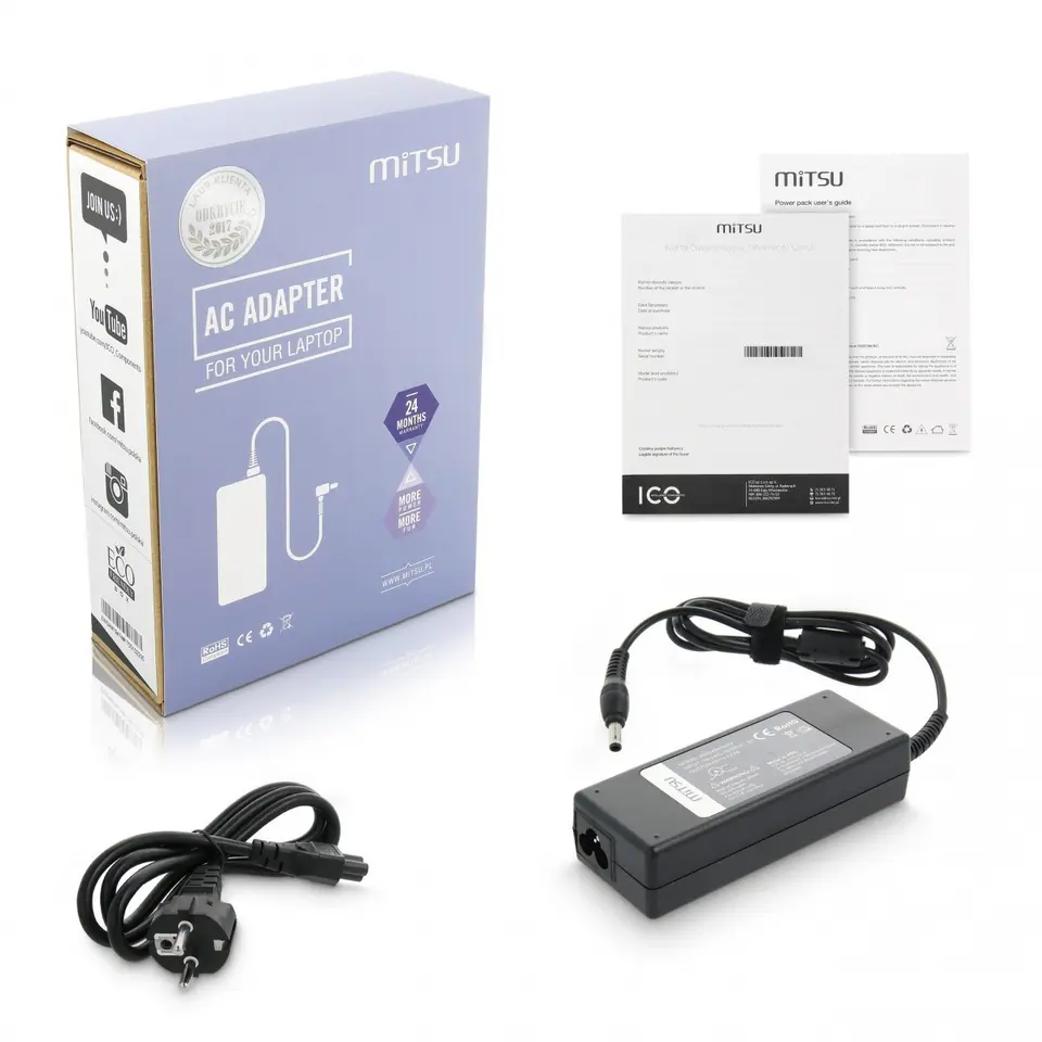 ⁨notebook charger mitsu 19v 4.74a (5.5x3.0 pin) - samsung 90W⁩ at Wasserman.eu