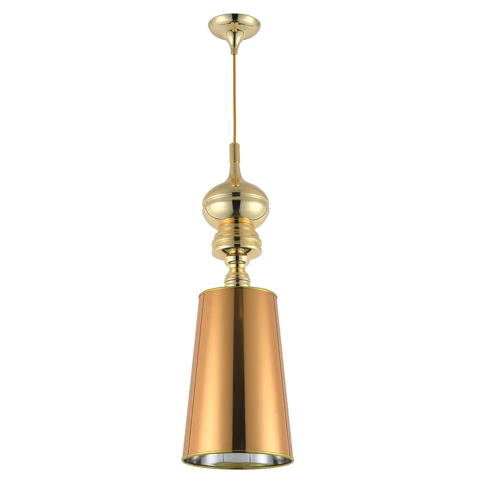 ⁨Lampa wisząca QUEEN złota 25 cm (Kolor Złoty)⁩ w sklepie Wasserman.eu