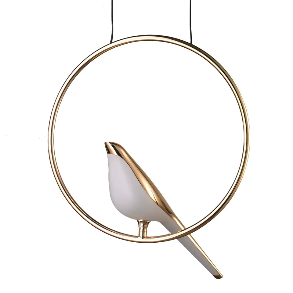 ⁨Lampa wisząca BIRD TIT LED złota 35 cm (Kolor Złoty)⁩ w sklepie Wasserman.eu