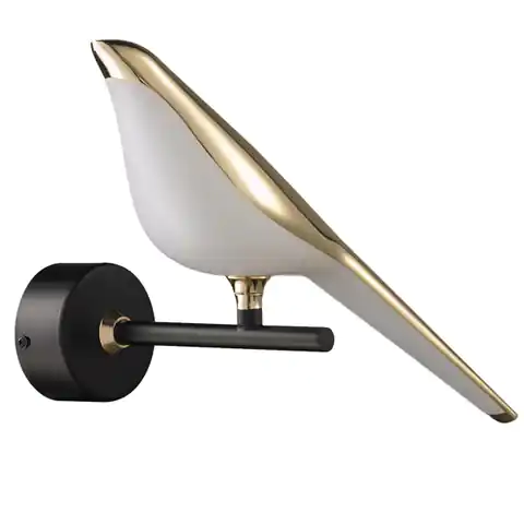 ⁨Lampa ścienna BIRD TIT LED złoto-czarna 28 cm (Kolor złoty szczotkowany)⁩ w sklepie Wasserman.eu