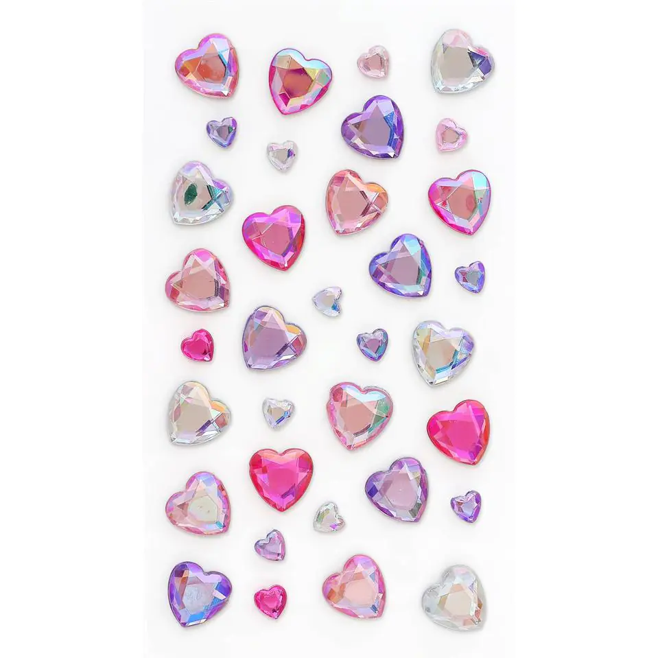 ⁨Self-adhesive crystals HEARTS pink 35pcs. 251113 Paper Gallery⁩ at Wasserman.eu