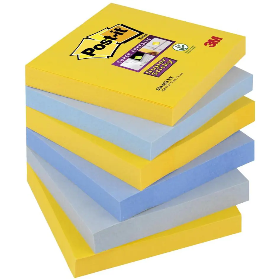 ⁨Sticky notes 76x76mm Super Sticky, New York, 6x90 cards 654-6SS-NY 70007042446 POST-IT 3M⁩ at Wasserman.eu