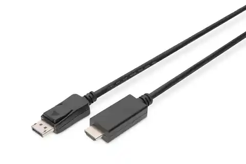 ⁨Kabel adapter DisplayPort 1.2 z zatrzaskiem 4K 60Hz UHD Typ DP/HDMI A M/M czarny 2m⁩ w sklepie Wasserman.eu