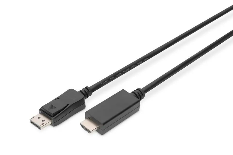 ⁨DisplayPort 1.2 adapter cable with 4K latch 60Hz UHD Type DP/HDMI A M/M black 3m⁩ at Wasserman.eu