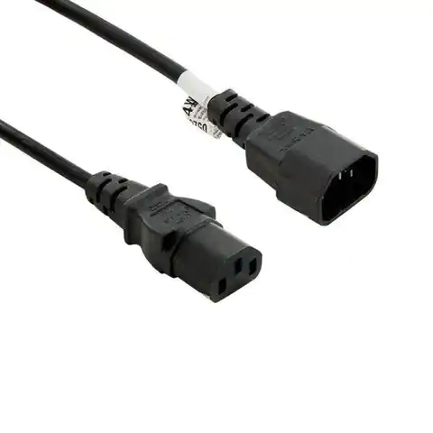 ⁨4World Power Cable Extension Cable 3 Core 1.8m|Black⁩ at Wasserman.eu