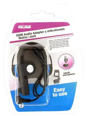 ⁨4World GSM Audio Adapter with microphone Nokia Jack⁩ at Wasserman.eu