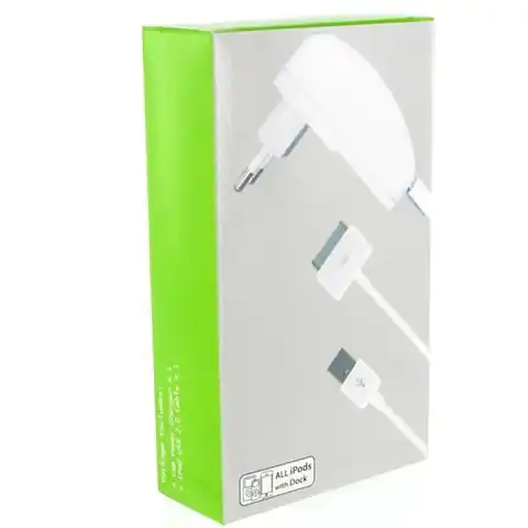 ⁨4World iPod/iPhone USB Charging Kit + 220V White⁩ at Wasserman.eu
