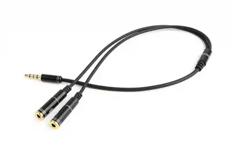⁨Adapter audio microphone 3.5mm minijack, 4PIN, 0.2m⁩ at Wasserman.eu