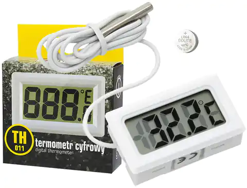⁨Termometr panelowy biały LCD -50 do +100stC 50-301⁩ w sklepie Wasserman.eu