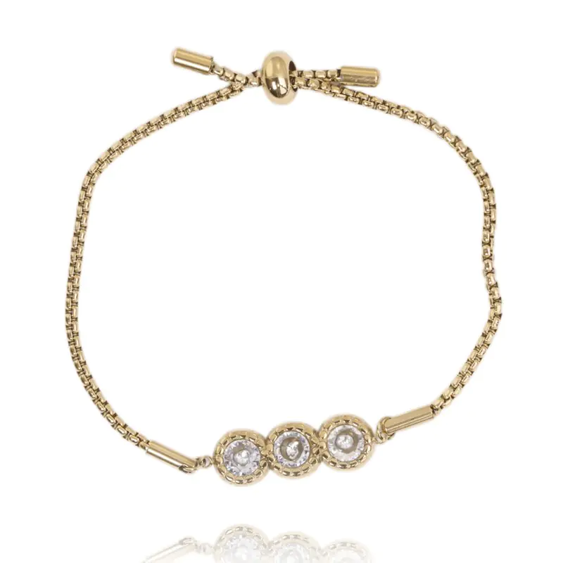 ⁨Bransoletka na rękę stal chirurgiczna pozłacana 14k złotem BST1366⁩ w sklepie Wasserman.eu