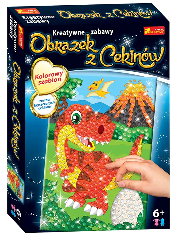 ⁨Dinosaur TREX volcano picture with sequins Creative Games⁩ at Wasserman.eu