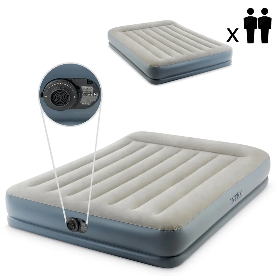 Materac dmuchany 203x152 cm do spania z pompką dwuosobowy INTEX 64118 w sklepie Wasserman.eu
