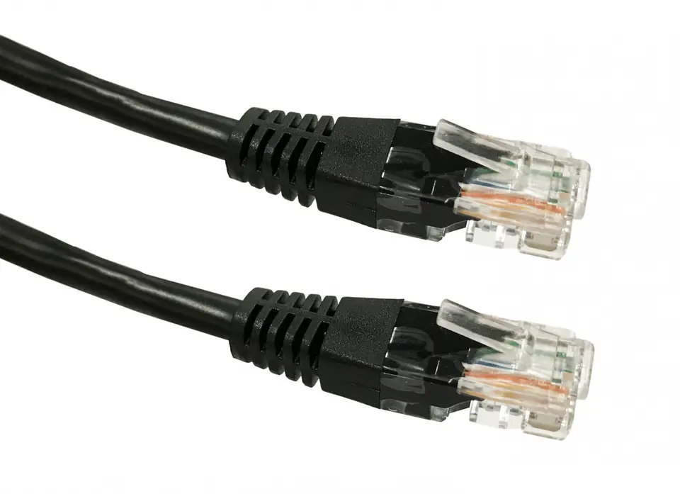 ⁨Cat 5e RJ45 UTP Patch Cord Cable 0,5m black⁩ at Wasserman.eu