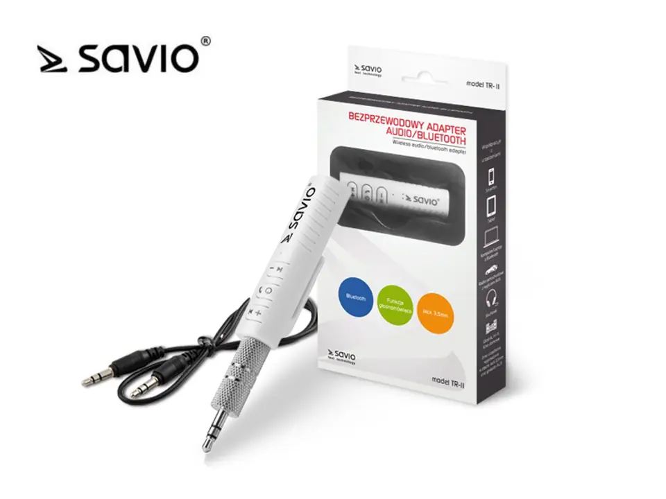 Receiver / adapter Bluetooth Transmitter AUX Jack 3.5 Savio TR-11/W at Wasserman.eu