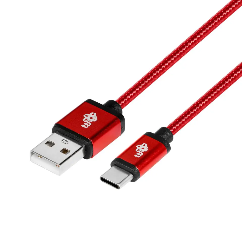 ⁨Kabel USB-USB C 1.5m rubinowy sznurek⁩ w sklepie Wasserman.eu