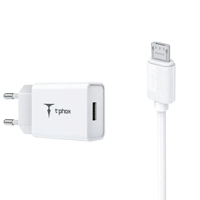 ⁨ORDER NETWORK T-PHOX MINI-EU MICRO USB WHITE 1.2M 2.4A⁩ at Wasserman.eu