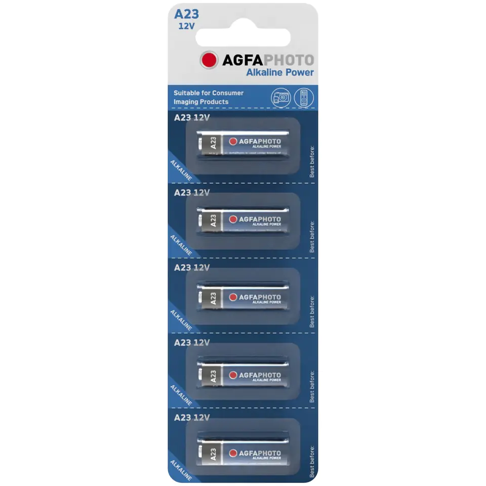 ⁨5x AGFAPHOTO A27 LR27A 12V ALK alarm battery⁩ at Wasserman.eu