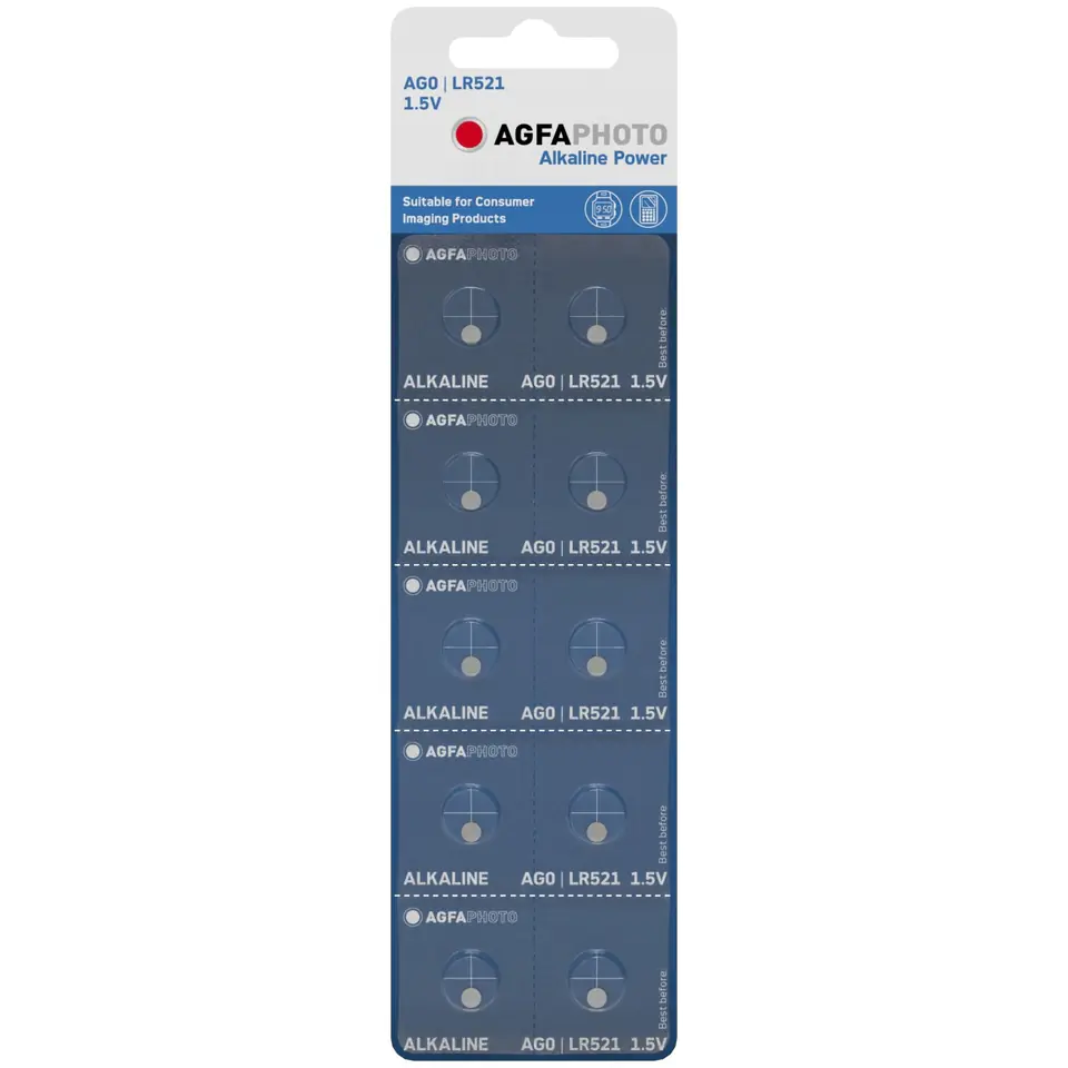 10x BATERIA GUZIKOWA AGFAPHOTO AG0 LR521 1.5V ALK w sklepie Wasserman.eu