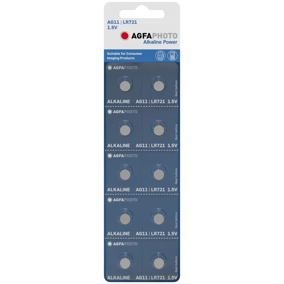 10x BATERIA GUZIKOWA AGFAPHOTO AG11 LR721 1.5V ALK w sklepie Wasserman.eu