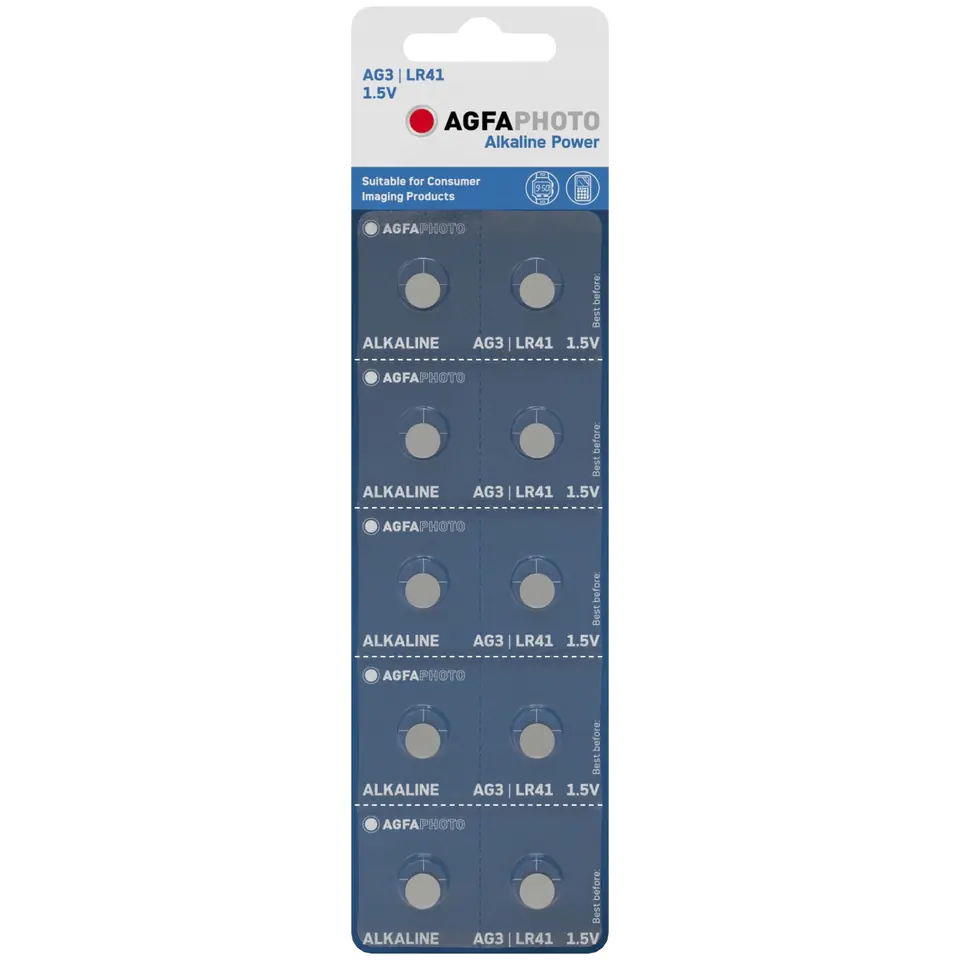 10x BATERIA GUZIKOWA AGFAPHOTO AG3 LR41 1.5V ALK w sklepie Wasserman.eu