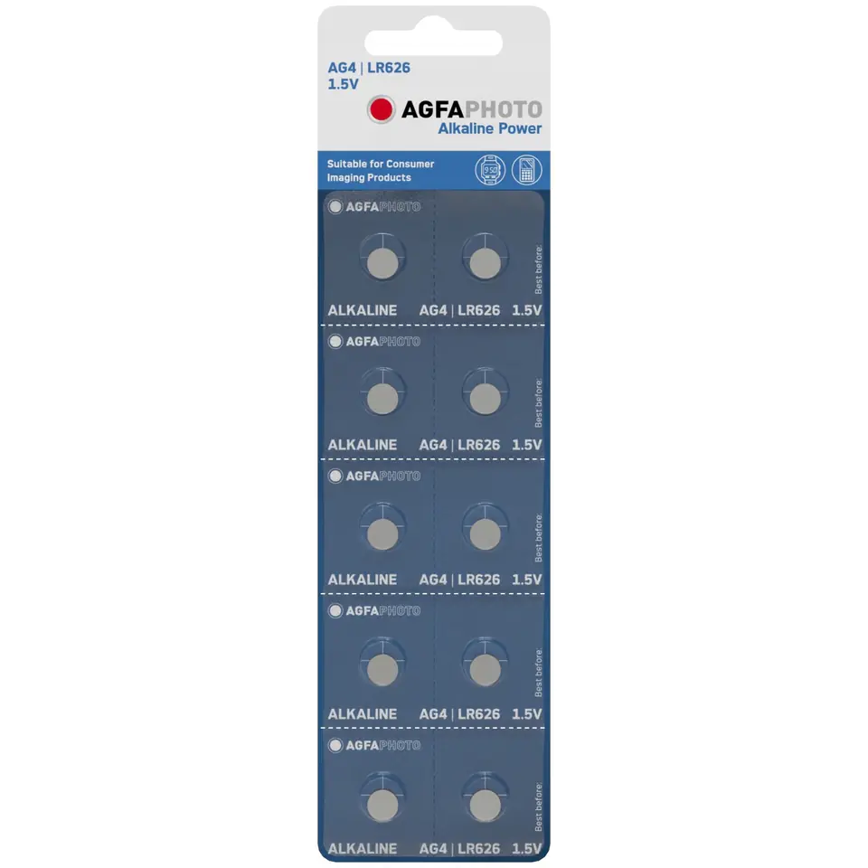 10x BATERIA GUZIKOWA AGFAPHOTO AG4 LR626 1.5V ALK w sklepie Wasserman.eu