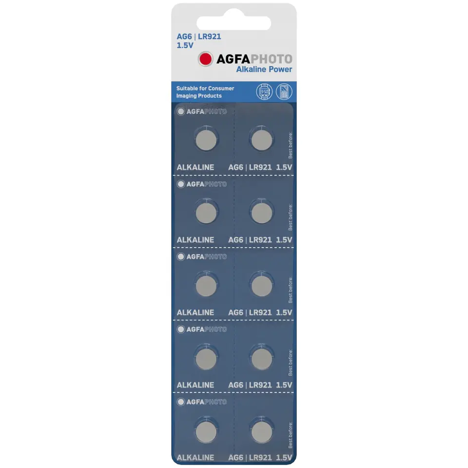 10x BATERIA GUZIKOWA AGFAPHOTO AG6 LR920 1.5V ALK w sklepie Wasserman.eu