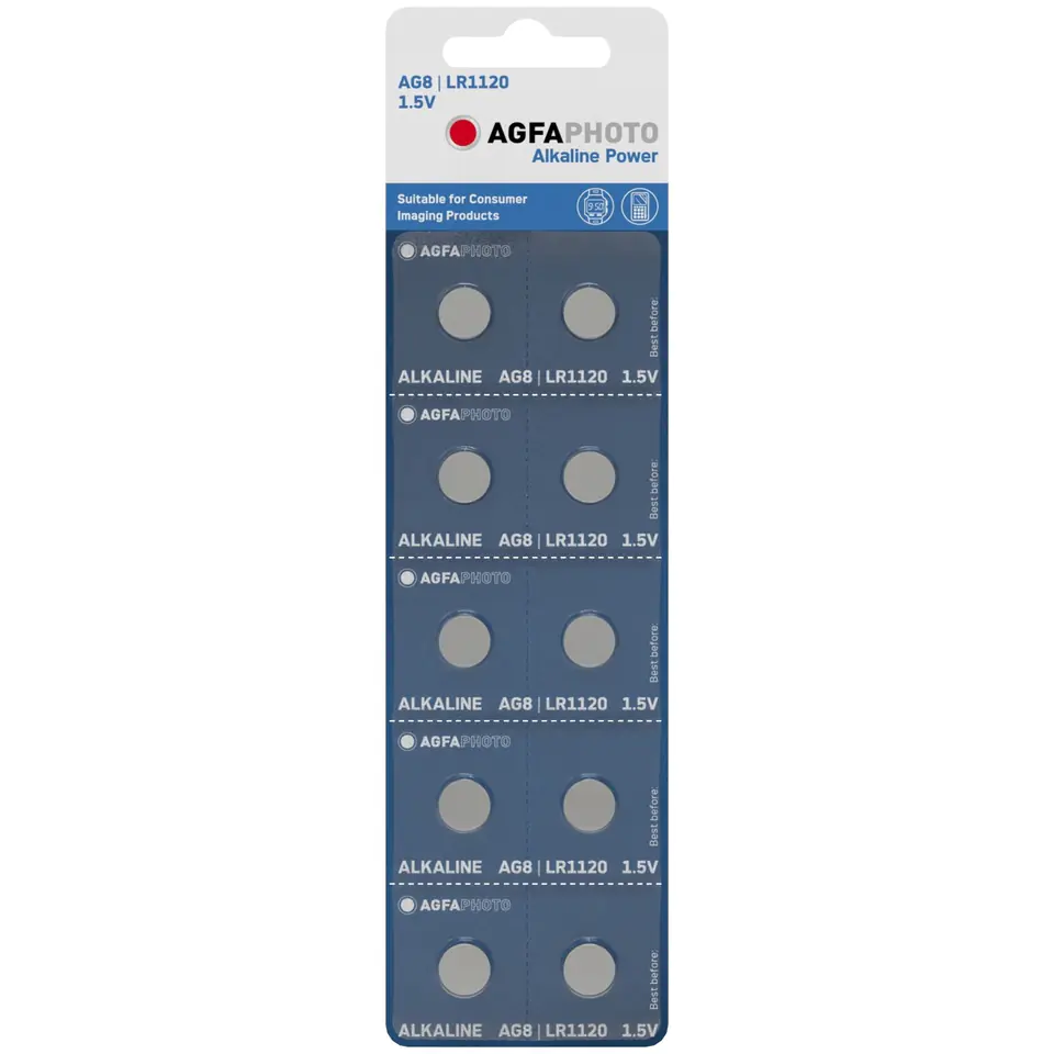 10x BATERIA GUZIKOWA AGFAPHOTO AG8 LR1120 1.5V ALK w sklepie Wasserman.eu