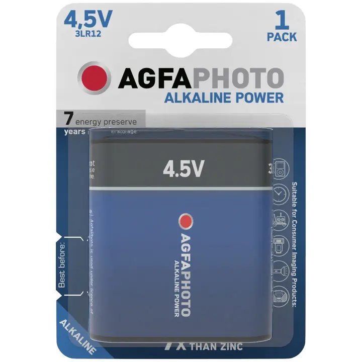 ⁨1x BATERIA AGFAPHOTO 3LR12 4.5V ALKALICZNA⁩ w sklepie Wasserman.eu