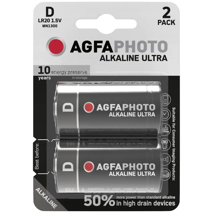 ⁨2x AGFAPHOTO ULTRA D LR20 R20 ALKALINE BATTERY⁩ at Wasserman.eu