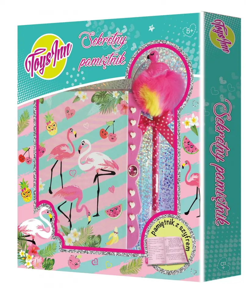 Diary with cipher Flaming pen with pompom at Wasserman.eu