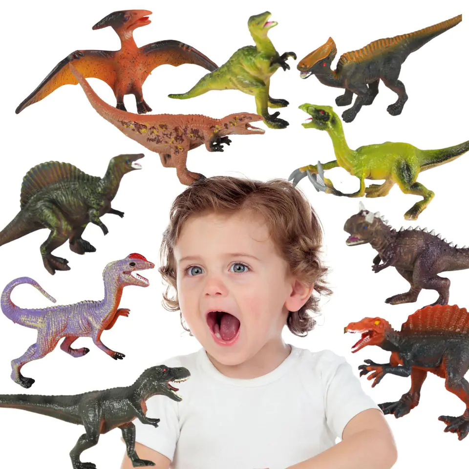 ⁨SET DINOSAURS DINOSAUR FIGURES T-REX LARGE 10PCS⁩ at Wasserman.eu