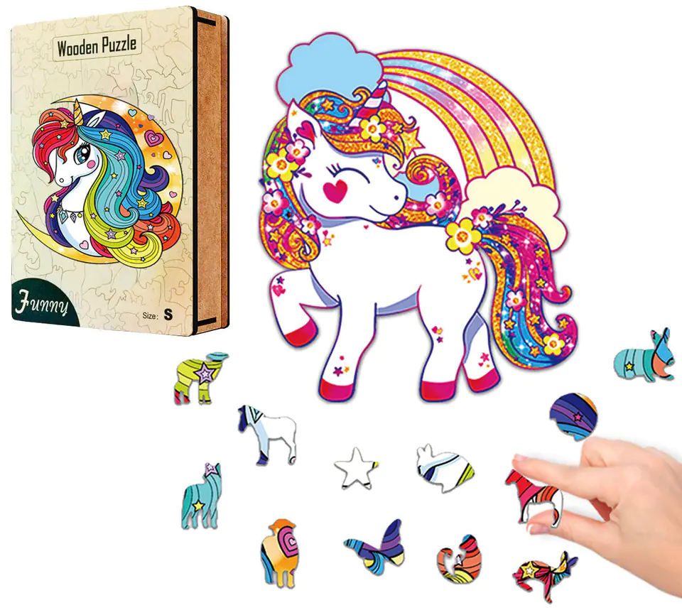 ⁨PUZZLE WOODEN BLOCKS FOR ADULTS UNICORN⁩ at Wasserman.eu